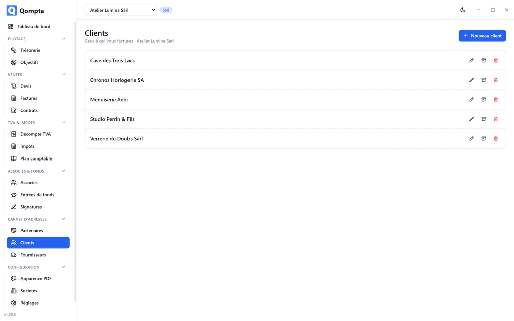 Liste des clients